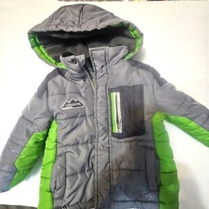 Gray and Green Hooded Jacket London Fog Coat London Fog Jacket Winter Coat